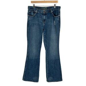 American Eagle Women Favorite Fit Bootcut Jeans Size 12 Long Blue Denim Mid Rise